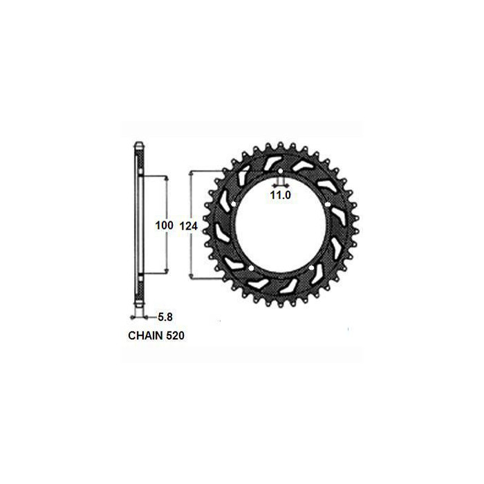 REAR SPROCKET STEEL SUNR1-3437-46