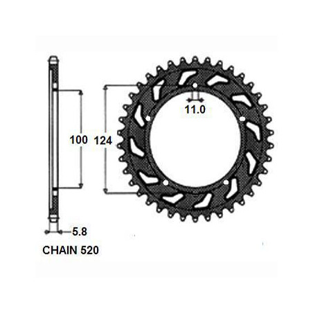 REAR SPROCKET STEEL SUNR1-3437-46