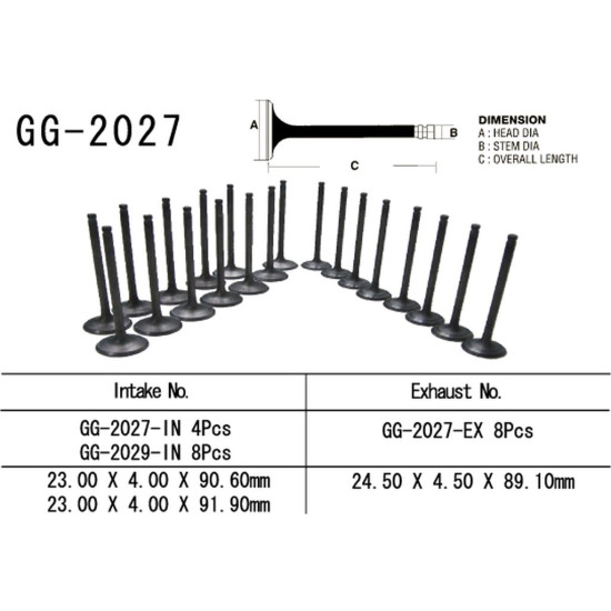 VESRAH intake valve YAMAHA R1/FZS1000 '98-04' (OEM: 4XV-12112-00) (1pc.) (MADE IN JAPAN)