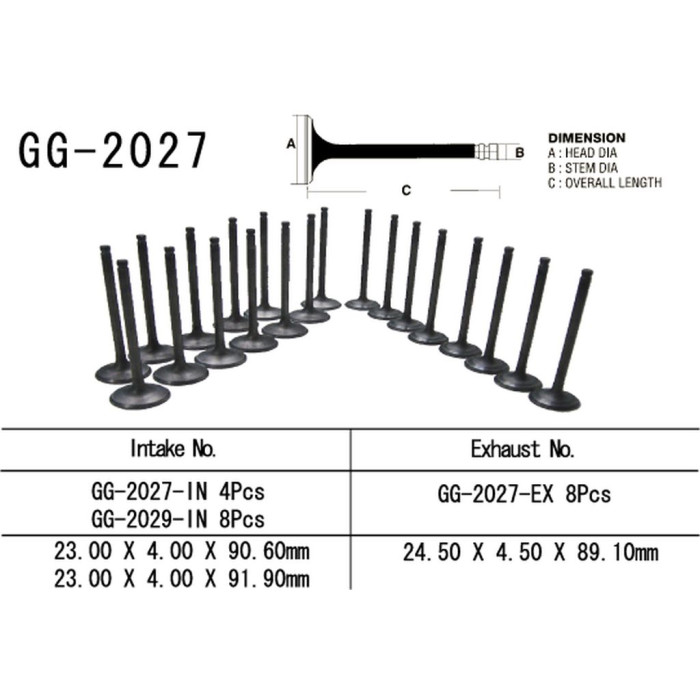 VESRAH intake valve YAMAHA R1/FZS1000 '98-04' (OEM: 4XV-12112-00) (1pc.) (MADE IN JAPAN)