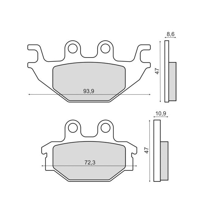 ORGANIC FRONT BRAKE PADS KYMCO KXR 250CC