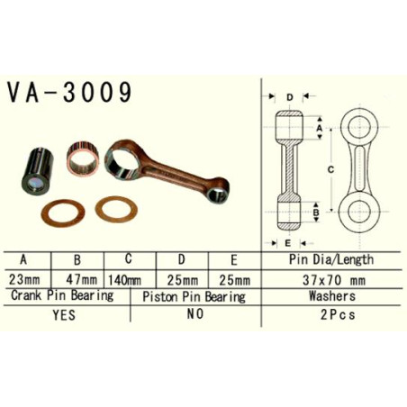 VESRAH švaistiklis SUZUKI LTA/LTF 500 VINSON '02-'07, QUADRUNER '98-'02, CF-MOTO 500, ARCTIC CAT XT 550/700 '09- (VA3009) (LTA50