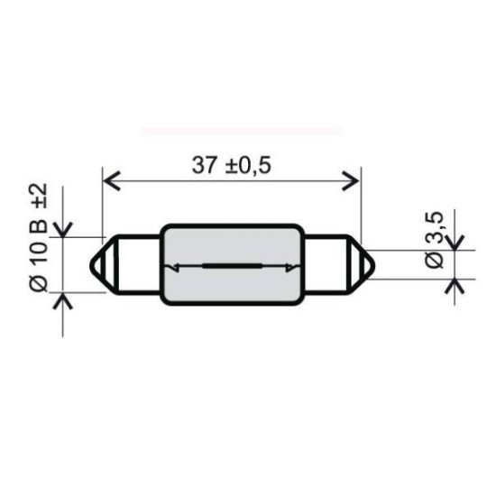 Lemputė T11X39 12V 5W