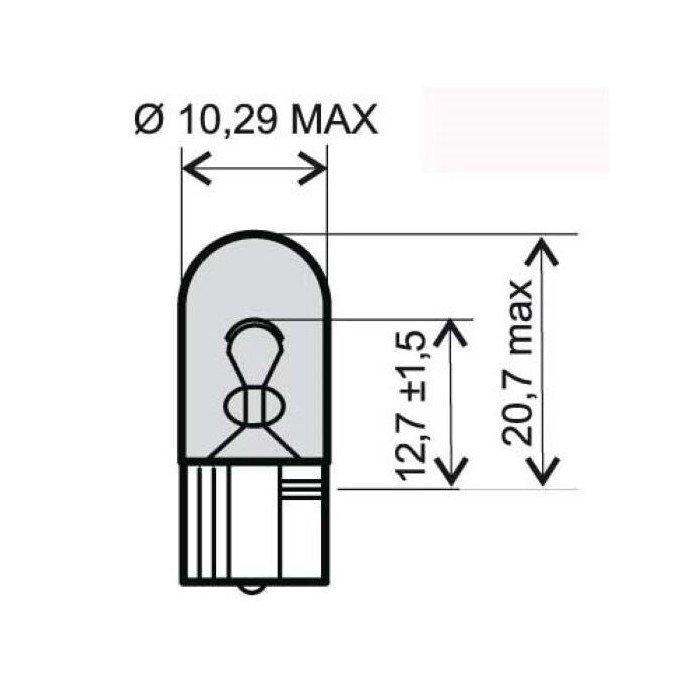 Lemputė T10 12V 5W