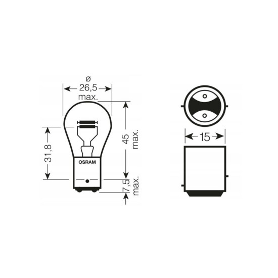 LEMPUTĖ OSRAM 7537-02B BAY15D 24V 21 / 5W P21 / 5W 2 vnt. M-TECH