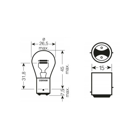 LEMPUTĖ OSRAM 7537-02B BAY15D 24V 21 / 5W P21 / 5W 2 vnt. M-TECH
