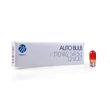 M-TECH WY5W T10 12V 5W W2.1X9.5D amber bulb