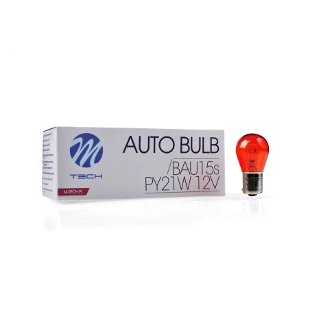 M-TECH PY21W 12V 21W BAU15S GINTARINĖS SPALVOS LEMPUTĖ