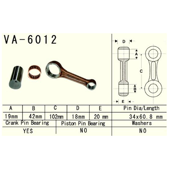 VESRAH connecting rod YAMAHA YZF 426 (YZ426F) '00-'02 (VA6012) (MADE IN JAPAN)