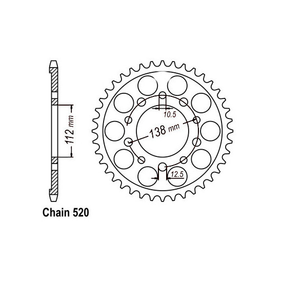 ALUMINUM REAR SPROCKET SUNR5-3485-41