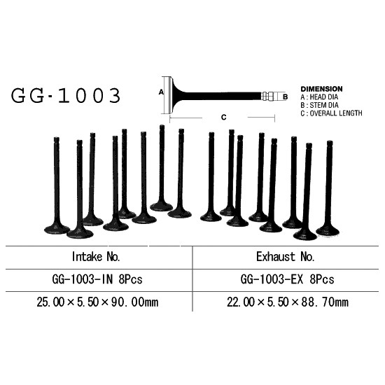 VESRAH intake valve HONDA CB 750F '79-'83, CB 750K '79-'82 (DOHC) (OEM: 14711-422-000) (1pc.) (MADE IN JAPAN)