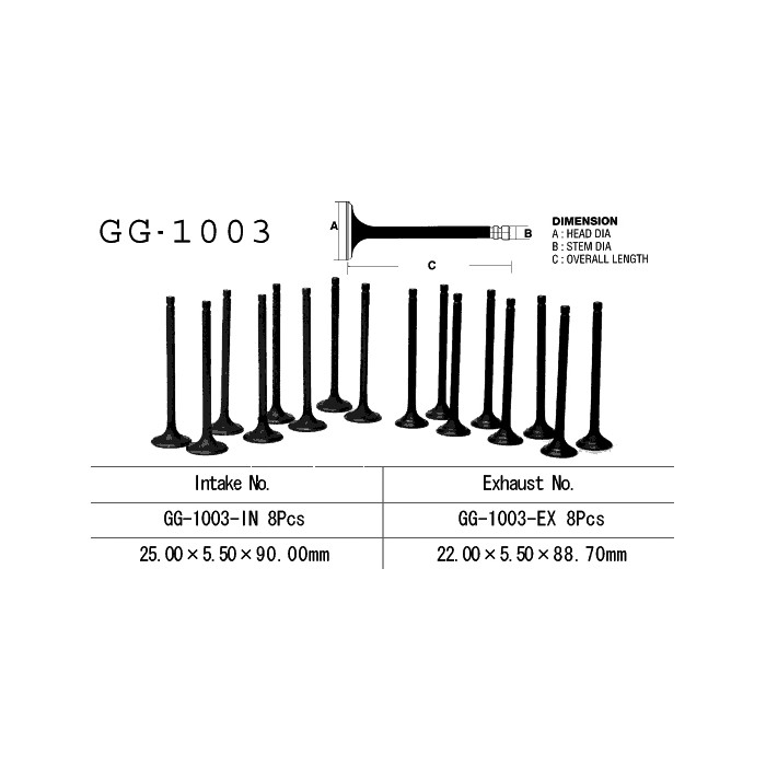 VESRAH intake valve HONDA CB 750F '79-'83, CB 750K '79-'82 (DOHC) (OEM: 14711-422-000) (1pc.) (MADE IN JAPAN)