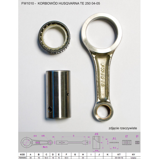 FLYWAY connecting rod HUSQVARNA TE 250 04-05