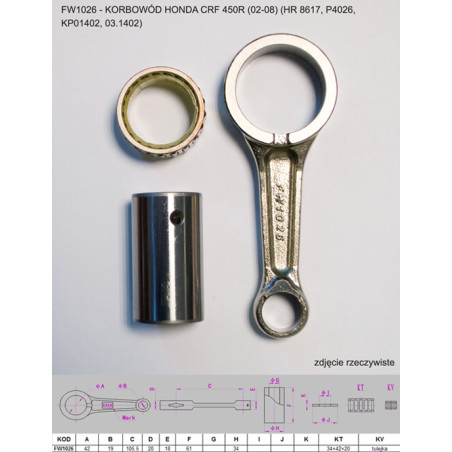 FLYWAY connecting rod HONDA CRF 450R (02-08) (HR 8617, P4026, KP01402, 03.1402)