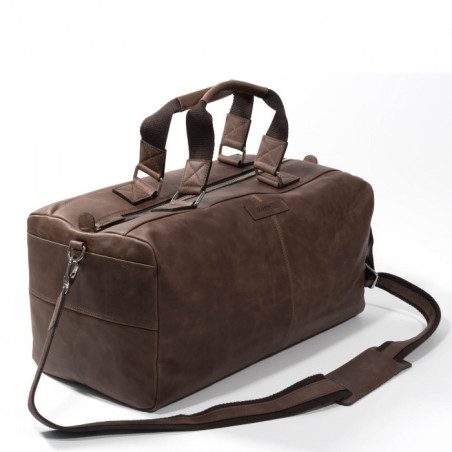 BENELLI BROWN LEATHER TRAVEL BAG