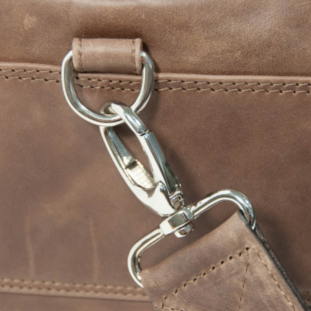 BENELLI BROWN LEATHER TRAVEL BAG