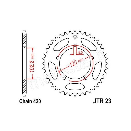 Aprillia RS 50 (99-05 years) rear drive sprocket 47 teeth