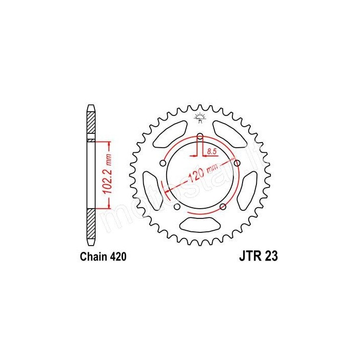 Aprillia RS 50 (99-05 metai) galinė varomoji žvaigždė Aprillia RS 50 (99-05 metai) galinė varomoji žvaigždė