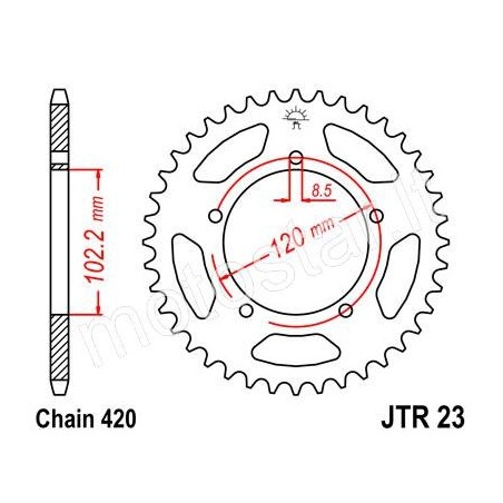 Aprillia RS 50 (99-05 metai) galinė varomoji žvaigždė