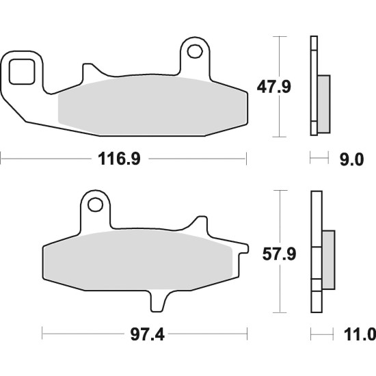 BRAKE PADS, BRAKES, SEMI-METALLIC, 709SM1