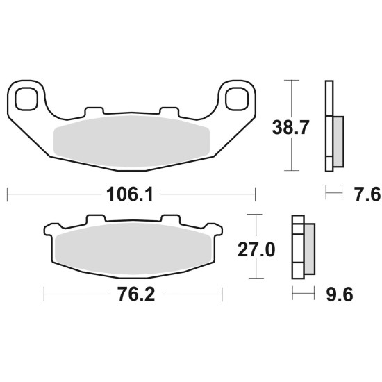 BRAKE PADS, BRAKES, SEMI-METALLIC, 712SM1
