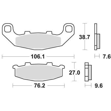 BRAKE PADS, BRAKES, SEMI-METALLIC, 712SM1