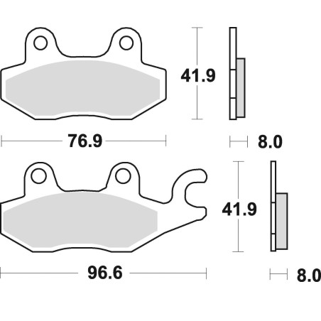 BRAKE PADS, BRAKES, SEMI-METALLIC, 725SM1
