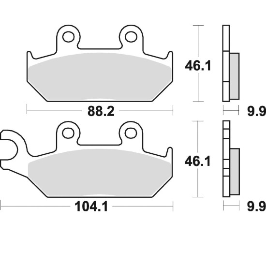 BRAKE PADS, BRAKES, SEMI-METALLIC, 737SM1