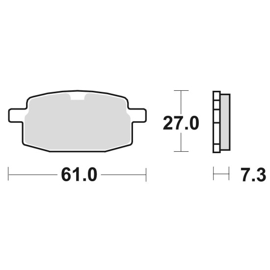 BRAKE PADS, BRAKES, SEMI-METALLIC, 744SM1