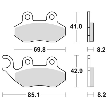 BRAKE PADS, BRAKES, SEMI-METALLIC, 796SM1