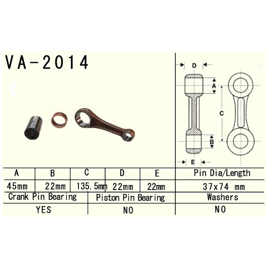 VESRAH connecting rod YAMAHA YFM 600 (YFM600) GRIZZLY '98 (VA2014) (MADE IN JAPAN)