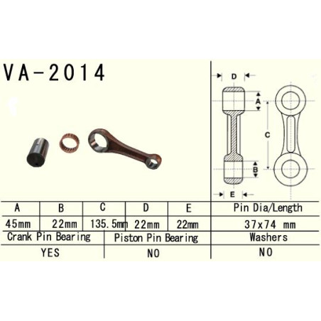 VESRAH connecting rod YAMAHA YFM 600 (YFM600) GRIZZLY '98 (VA2014) (MADE IN JAPAN)