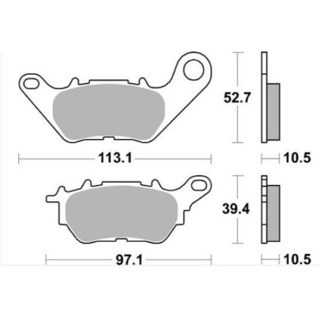 BRAKE PADS, BRAKES, SEMI-METALLIC, 979SM1