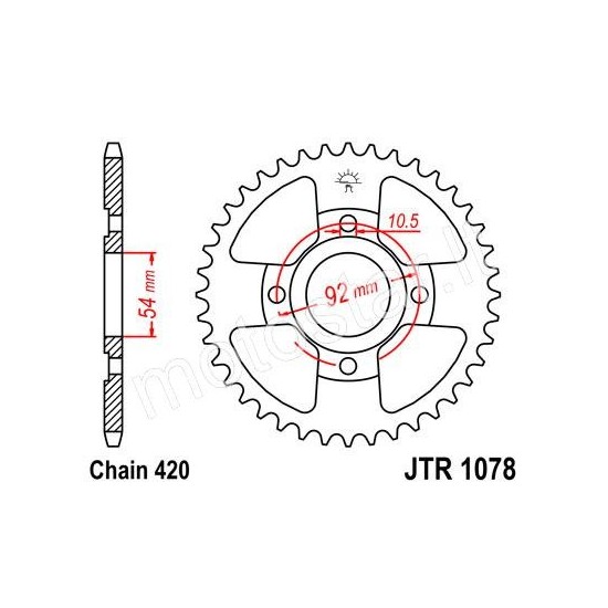 Yamaha TZR 50 rear sprocket 47 teeth