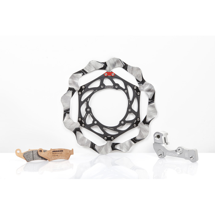 STABDŽIŲ KOMPLEKTAS STABDŽIŲ DISKAS BATFLY ALU 270 MM STABDŽIŲ KALADĖLĖS IR ADAPTERIS STABDŽIAMS OKBY33E