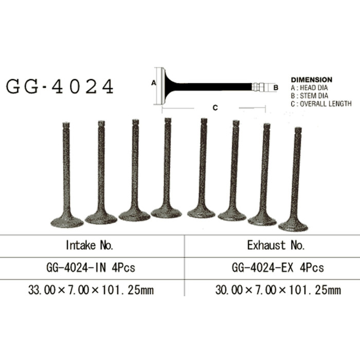 VESRAH intake valve KAWASAKI VN 1500/1600 '87-'08 (OEM: 12004-1072) (1pc.) (MADE IN JAPAN)