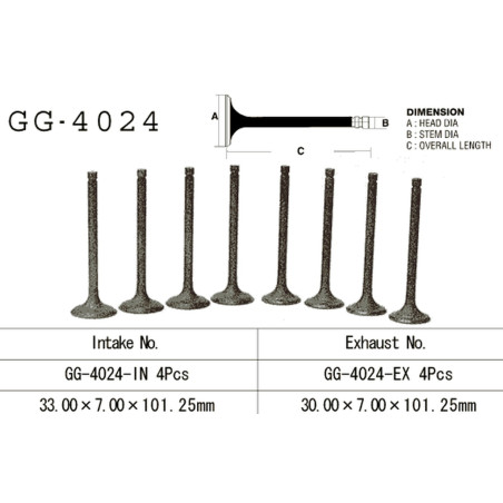 VESRAH įsiurbimo vožtuvas KAWASAKI VN 1500/1600 '87-'08 (OEM: 12004-1072) (1vnt.) (MADE IN JAPAN)