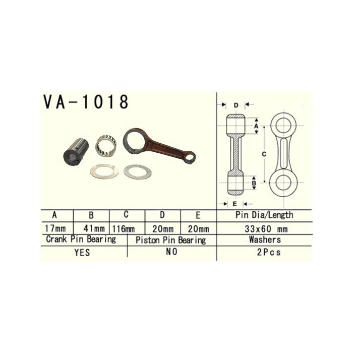 VESRAH connecting rod HONDA TRX 350 RANCHER '99-'06 (VA1018) pin 17mm (MADE IN JAPAN)