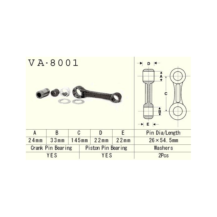 VESRAH connecting rod KAWASAKI KX 500 (KX500) '85-'04 (VA8001) (MADE IN JAPAN)