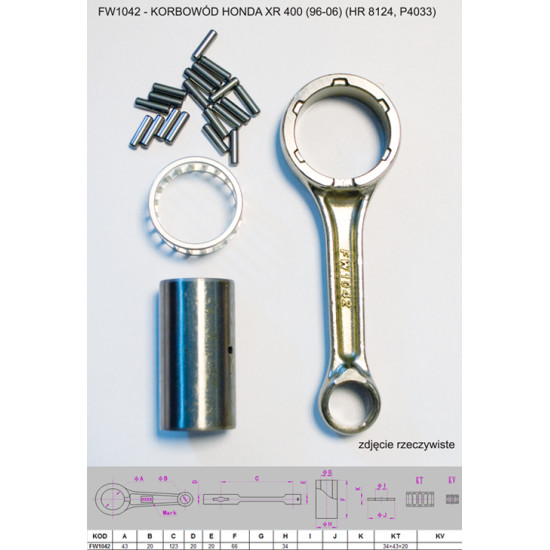 FLYWAY connecting rod HONDA XR 400 (96-06) (HR 8124, P4033)