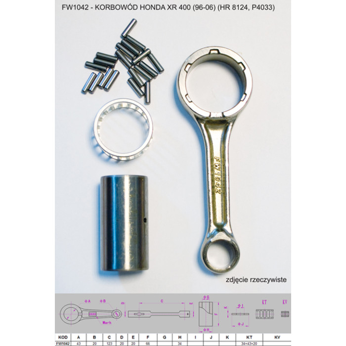 FLYWAY connecting rod HONDA XR 400 (96-06) (HR 8124, P4033)
