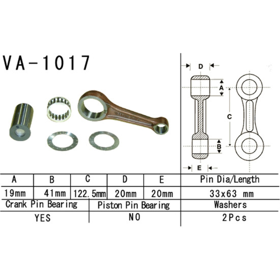 VESRAH connecting rod HONDA TRX 450 FOURTRAX FOREMAN '95-'01 (VA1017) (MADE IN JAPAN)