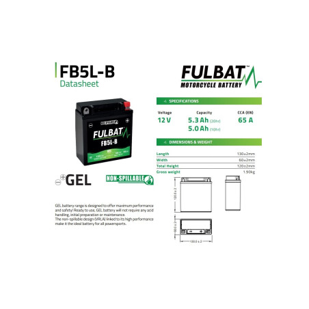 GEL BATTERY FULBAT FB5L-B