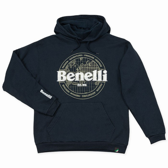 BENELLI BLUE DARK BLUE HOODED SWEATER SIZE M