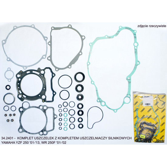 PROX gasket set with engine oil seal set YAMAHA YZF 250 '01-'13, WRF 250 '01-'02