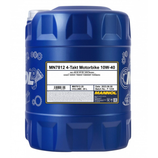 MANNOL MOTORCYCLE OIL 10W40 SYNTHETIC ESTER 20L