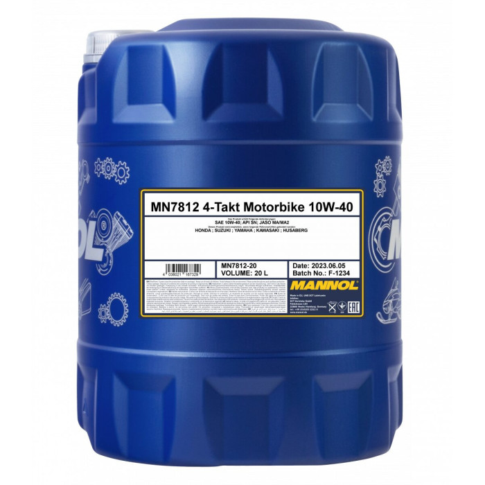 MANNOL MOTORCYCLE OIL 10W40 SYNTHETIC ESTER 20L