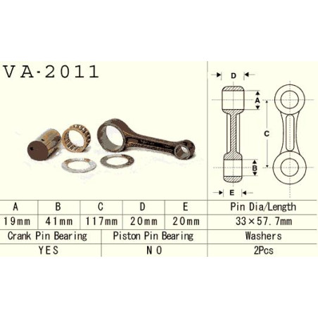 VESRAH švaistiklis YAMAHA YFM 400 (YFM400) BIG BEAR '99-'13 (VA2011) (MADE IN JAPAN)