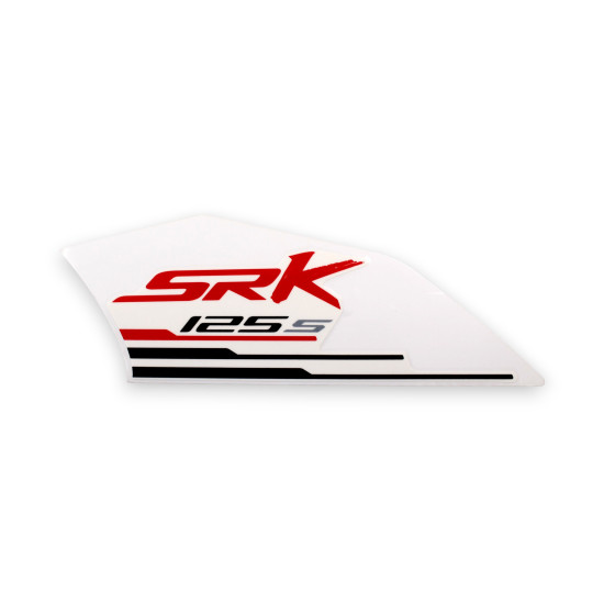 STICKER UNDER THE RIGHT REAR FUEL TANK PROTECTIVE PANEL SRK125S