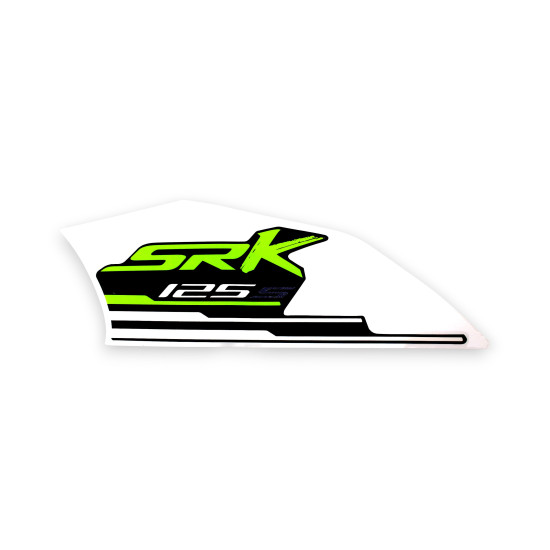 STICKER UNDER THE RIGHT REAR FUEL TANK PROTECTIVE PANEL SRK125S